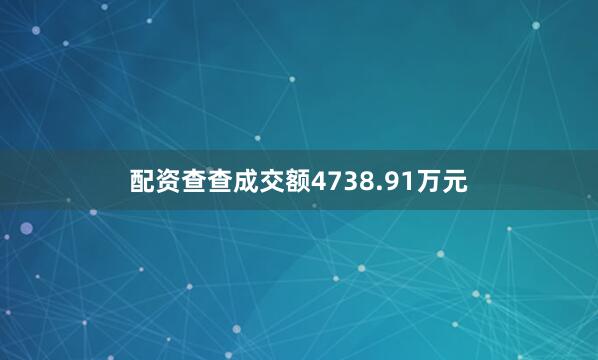 配资查查成交额4738.91万元